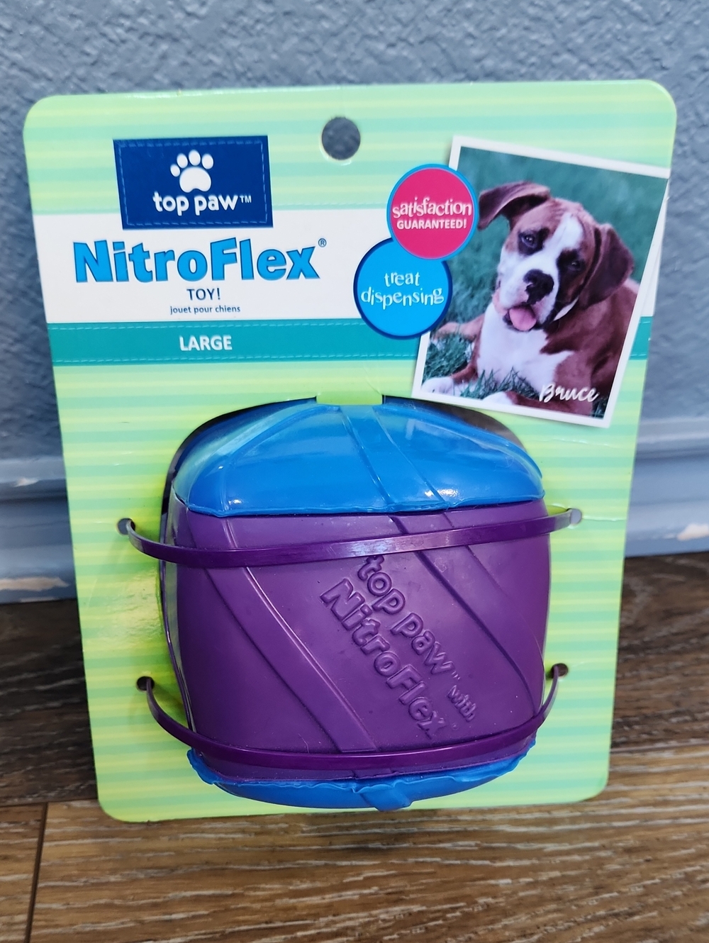 NWT Top Paw NitroFlex Square Cube Dog Toy Purple Blue Large